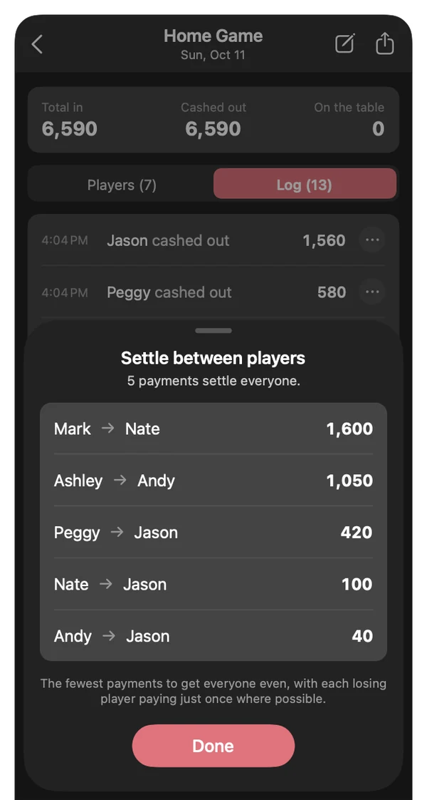 Home Game Banker Settle Preview