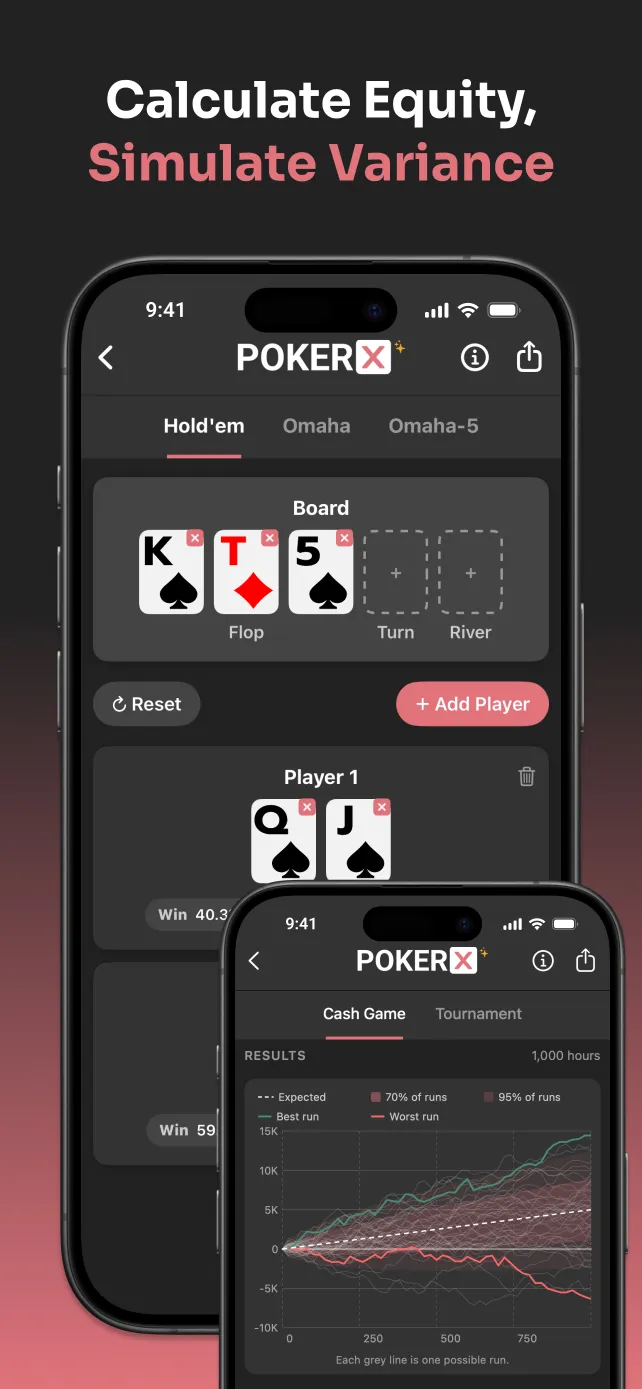 PokerX Odds Calculator and Variance Simulator