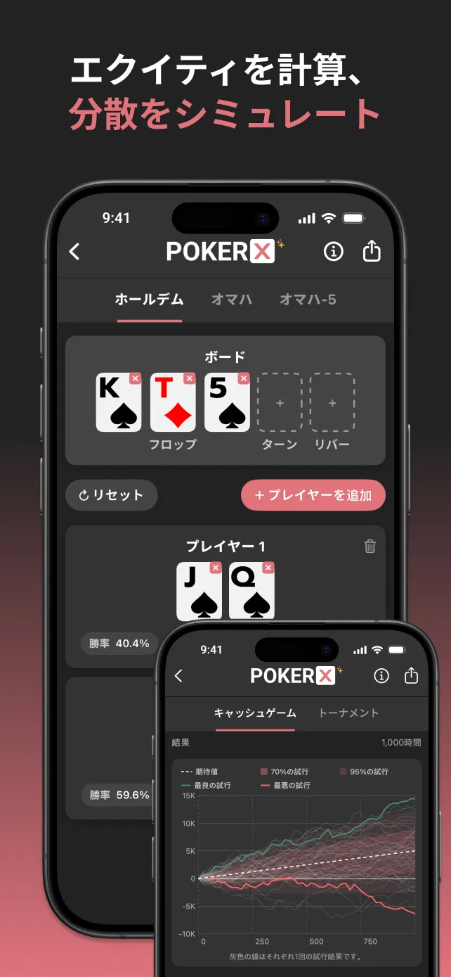 PokerX Odds Calculator and Variance Simulator