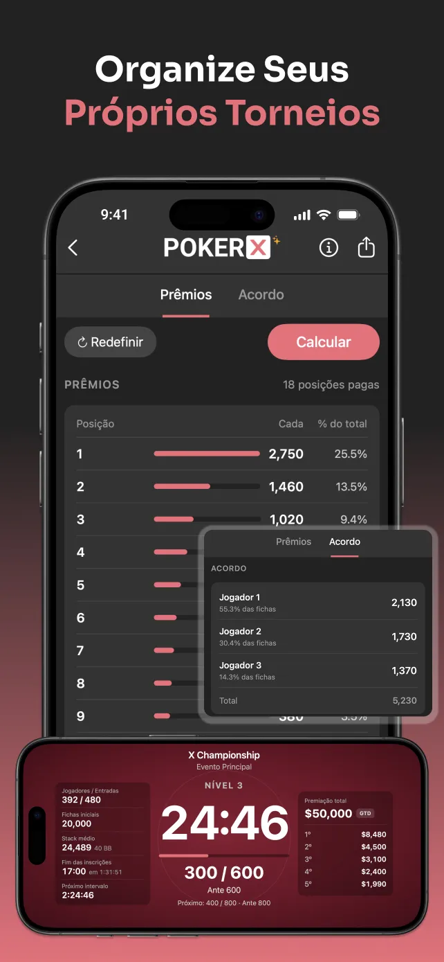 PokerX Tournament Clock and Payout Calculator